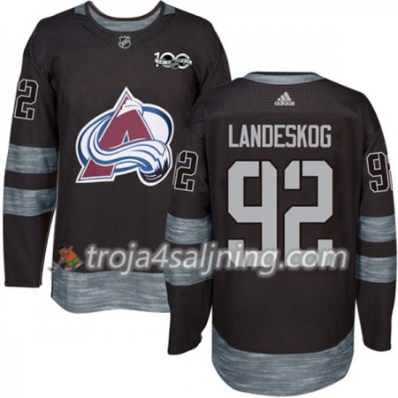 Colorado Avalanche tröja Gabriel Landeskog 92 1917-2017 100th Anniversary Adidas Svart Authentic - NHL Tröjor Herr